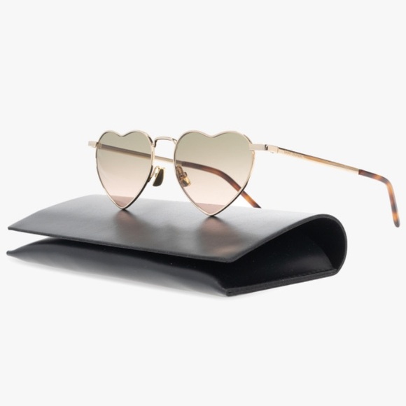 SAINT LAURENT ‘SL 301 LOULOU’ SUNGLASSES Gold Brown - Picture 2 of 8